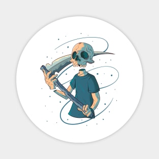 Japanese Sci-fi Skeleton 2 - Vector art illustration Magnet